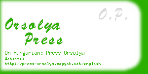 orsolya press business card